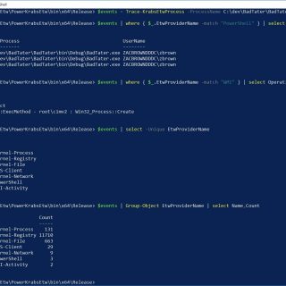 PowerKrabsEtw: PowerShell interface for doing real-time ETW tracing
