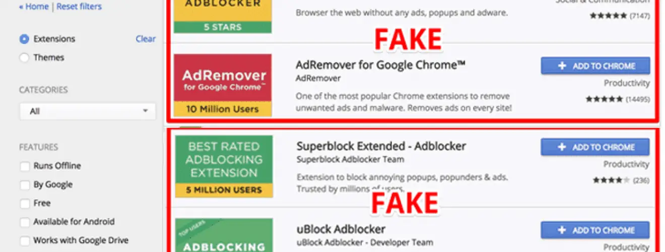 malicious ad blocker extensions