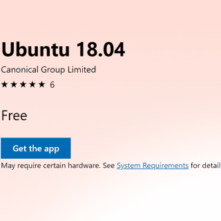 Ubuntu 18.04 LTS Microsoft Store