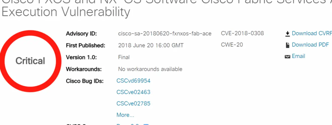 Cisco Critical Security Vulnerabilities