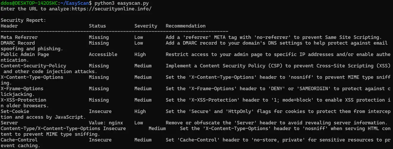 HTTP headers security